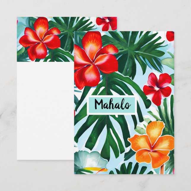 Vielen Dank für Ihre Karte mit hawaiianischer Form (Vorne/Hinten)