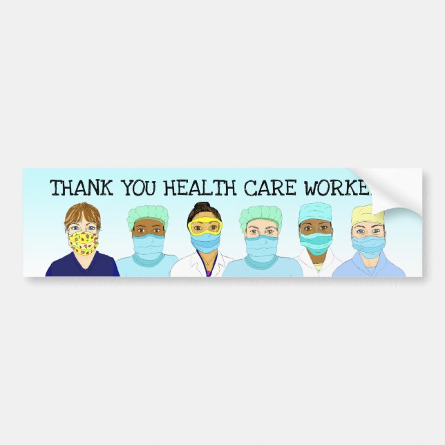 Vielen Dank für Ihre Mitarbeiter im Gesundheitswes Autoaufkleber (Vorne)