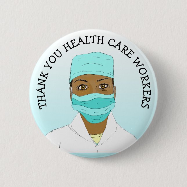 Vielen Dank für Ihre Mitarbeiter im Gesundheitswes Button (Vorderseite)