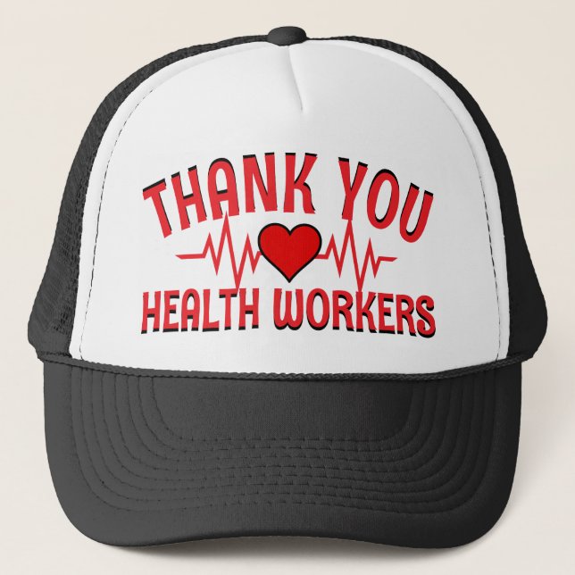 Vielen Dank für Ihre Mitarbeiter im Gesundheitswes Truckerkappe (Vorderseite)