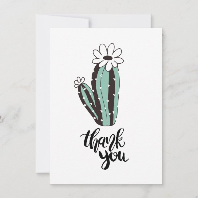 Vielen Dank für Ihre moderne Cacti Flat Card Dankeskarte (Vorderseite)