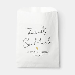 Vielen Dank für Ihre moderne elegante Goldherz Whi Geschenktütchen