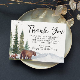 Vielen Dank für Ihre Niedliche Woodland Bear Baby  Dankeskarte