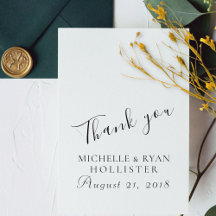 Vielen Dank für Ihre Personalisierte Hochzeit