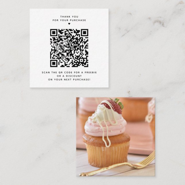 Vielen Dank für Ihre QR Code Rabattkarte Quadratische Visitenkarte (Vorne/Hinten)