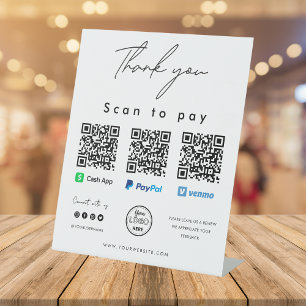 Vielen Dank für Ihre Scan Logos QR Code Bezahlung Sockelschild