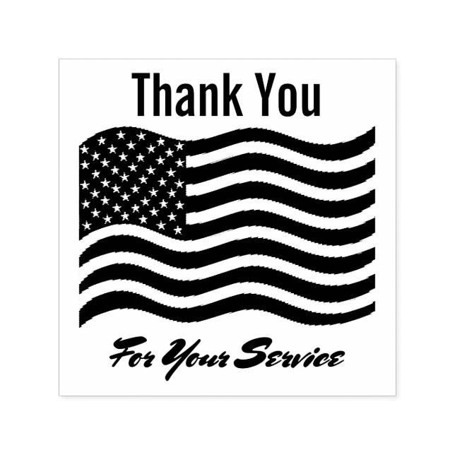 Vielen Dank für Ihre Service American Flag Permastempel (Design)