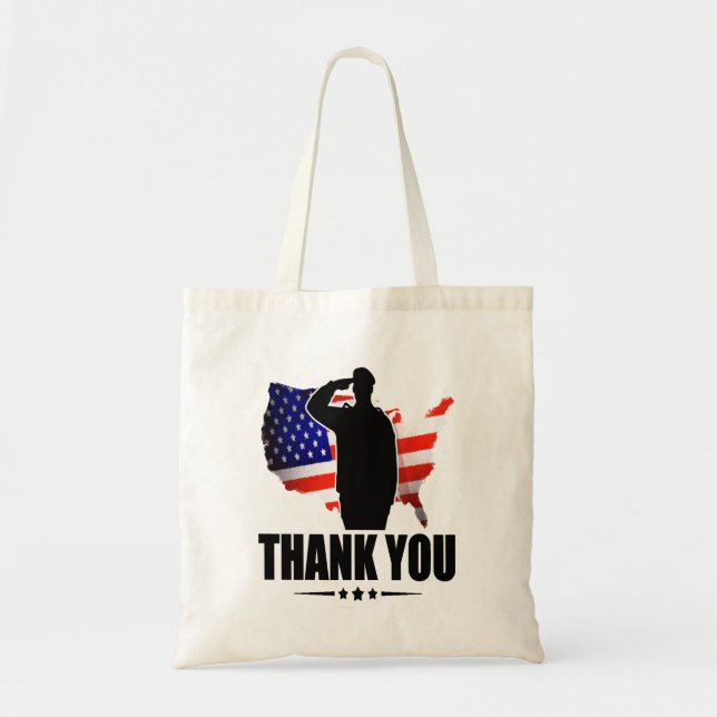 Vielen Dank für Ihre Service American Flag Tragetasche (Vorne)