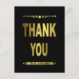 Vielen Dank für Ihre Stilvolle Black Gold Typograf Postkarte