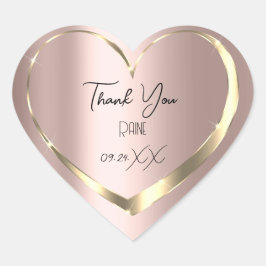 Vielen Dank für Ihre Unterstützung Rose Gold Heart Herz-Aufkleber