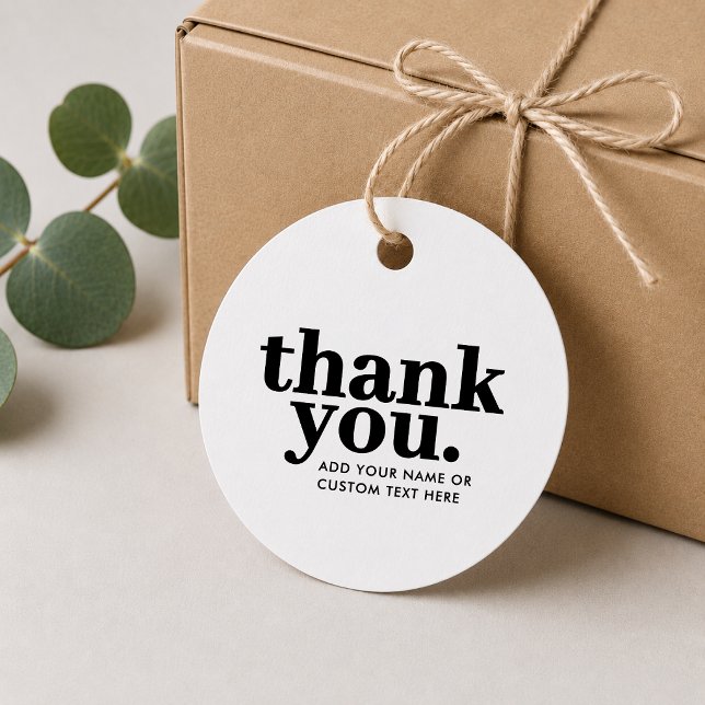 Vielen Dank für Ihre Unterstützung Tags | Retro Sc Geschenkanhänger (Stylish thank you tags for boutiques, wedding welcome bags, small business packaging, and more!)