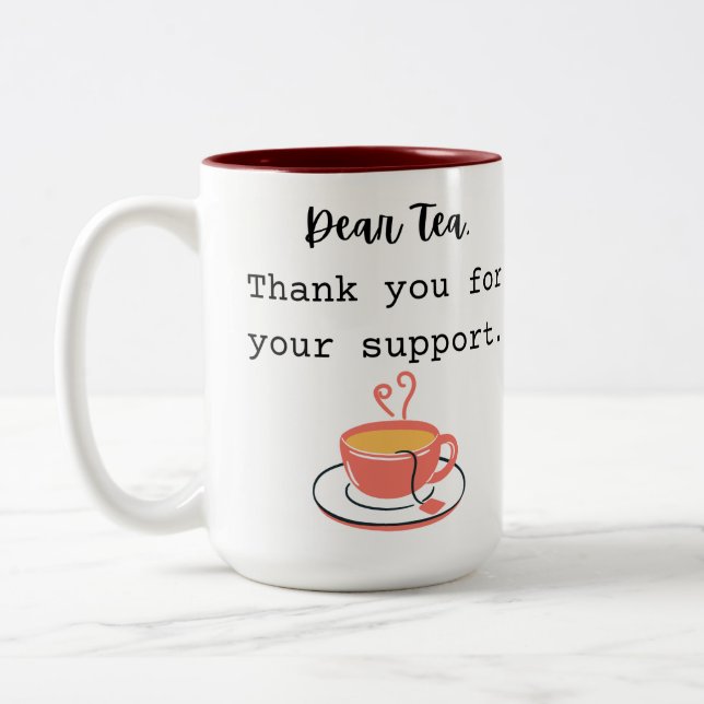 Vielen Dank für Ihre Unterstützung Zweifarbige Tasse (Links)
