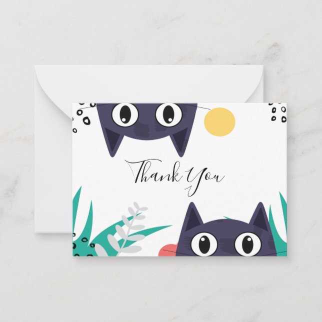 Vielen Dank für Ihre versteckte Katze Mitteilungskarte (Vorderseite)