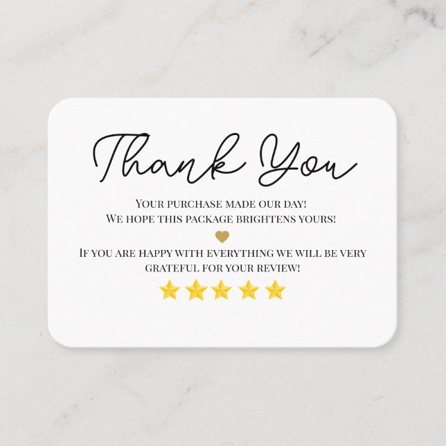 Vielen Dank für Ihre Visitenkarten 5stars Visitenkarte (Vorderseite)