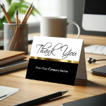 Vielen Dank für Ihre Visitenkarten Dankeskarte<br><div class="desc">Einfache und elegante Visitenkarte Vorlage mit einem hochwertigen Look in stilvollem Gold, Schwarz und Weiß. Personalisieren Sie das Dankeschön in Stimmung setzen Sie Ihren Firmennamen auf die Vorderseite, indem Sie angeben, von wem es stammt, und entwerfen Sie diese für ein Unternehmen oder ein kleines Unternehmen, um Ihren Kunden, Vertrieb oder...</div>
