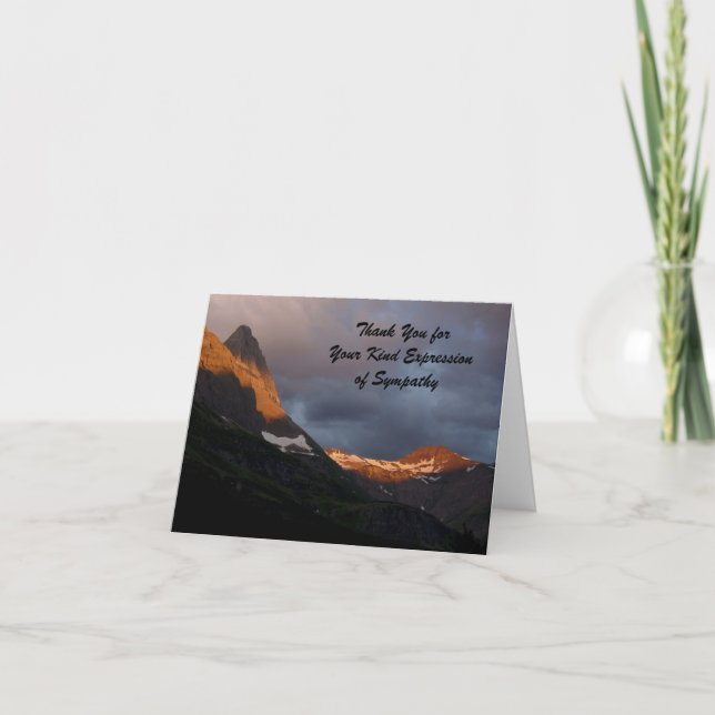 Vielen Dank für Ihren Beileid Note Card Glacier Su Dankeskarte (Vorderseite)