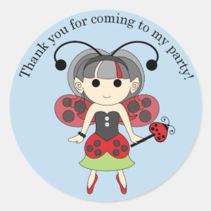 Vielen Dank für Ihren Besuch Ladybug Fairy Sticker
