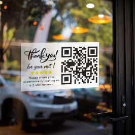 Vielen Dank für Ihren Besuch QR Code 5 Star Review Aufkleber