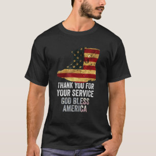 Vielen Dank für Ihren Dienst Gott segne Amerika Co T-Shirt
