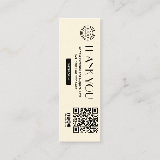 Vielen Dank für Ihren Einkauf Kleiderhang Tag (Vorderseite)