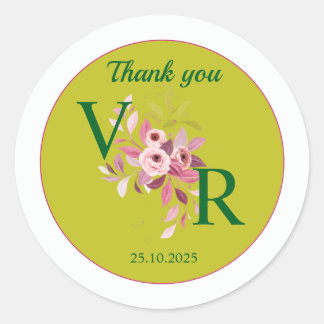 Vielen Dank für Ihren Hochzeitsticker Runder Aufkleber