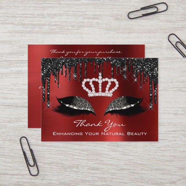 Vielen Dank für Ihren Kauf Black Tropfens Red Ruby Visitenkarte (Vorderseite/Rückseite Beispiel)