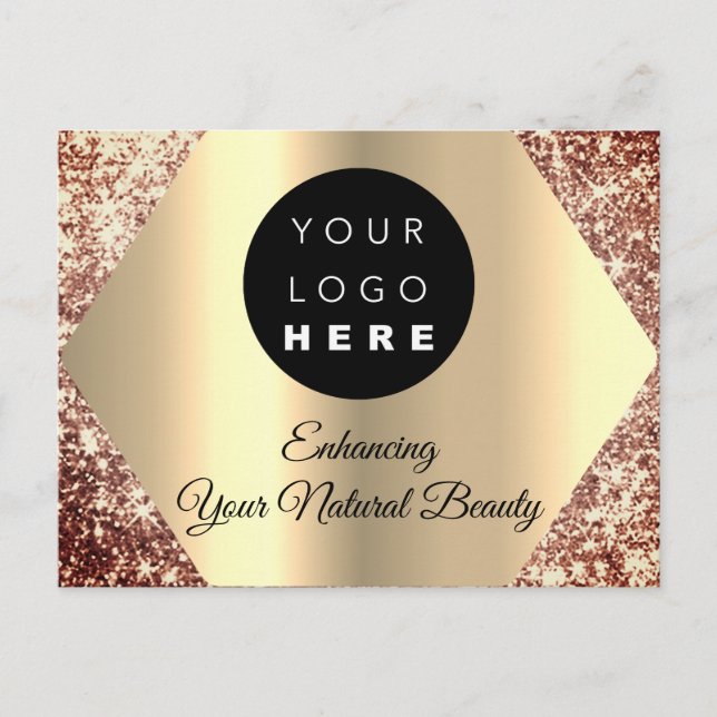 Vielen Dank für Ihren Kauf Gold Glitzer Postkarte (Vorderseite)