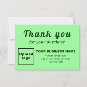Vielen Dank für Ihren Kauf Light Green Flat Card Dankeskarte