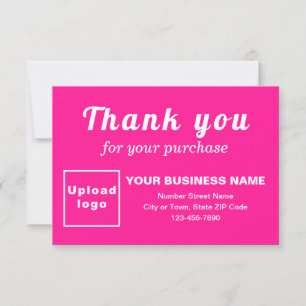 Vielen Dank für Ihren Kauf Pink Flat Card Dankeskarte