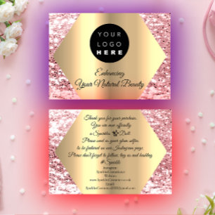 Vielen Dank für Ihren Kauf Pink Gold Logo Visitenkarte