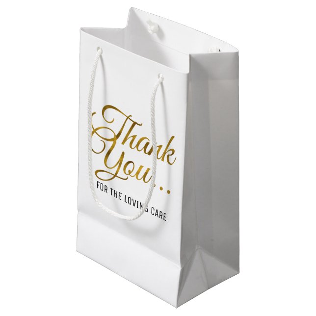 Vielen Dank für Ihren liebenden Arzt/Krankenschwes Kleine Geschenktüte (Vorderseite Schrägansicht)