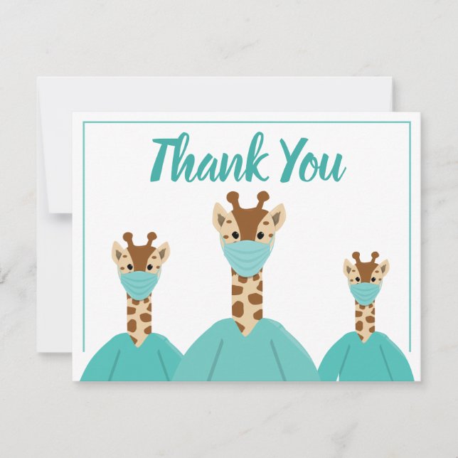 Vielen Dank für Ihren medizinischen Arzt Giraffe C Dankeskarte (Vorderseite)