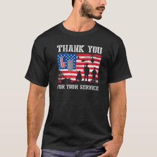 Vielen Dank für Ihren Service American Flag Vetera T-Shirt