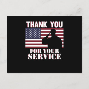 Vielen Dank für Ihren Service Happy Veterans Day Ankündigungspostkarte