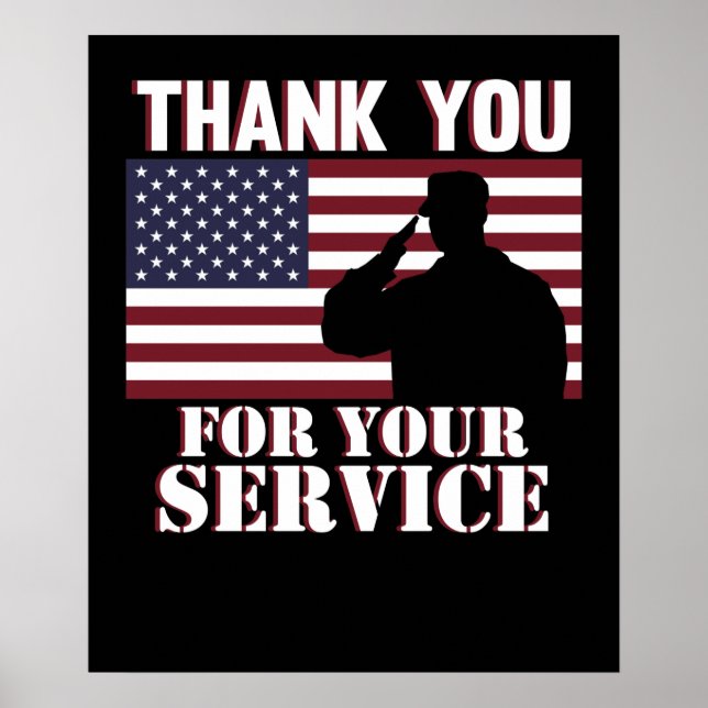 Vielen Dank für Ihren Service Happy Veterans Day Poster (Vorne)