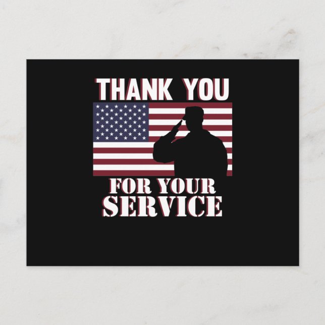 Vielen Dank für Ihren Service Happy Veterans Day Postkarte (Vorderseite)