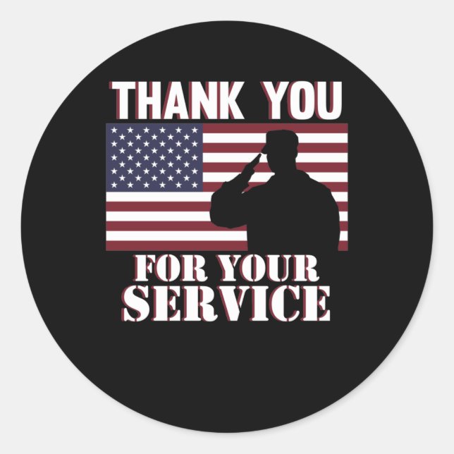 Vielen Dank für Ihren Service Happy Veterans Day Runder Aufkleber (Vorderseite)