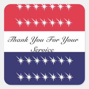 Vielen Dank für Ihren Service Veteran Day Quadratischer Aufkleber