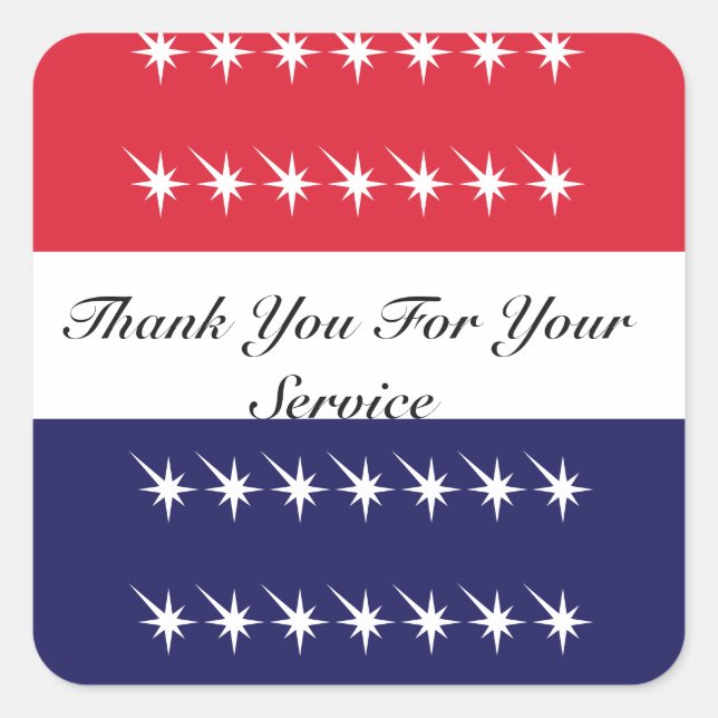 Vielen Dank für Ihren Service Veteran Day Quadratischer Aufkleber (Vorderseite)