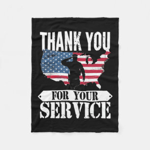 Vielen Dank für Ihren Service Veteran Patriot Mili Fleecedecke