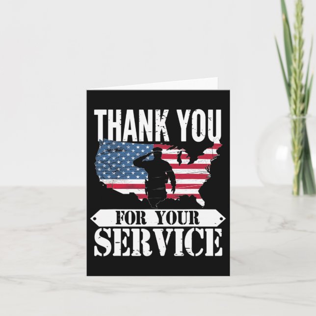 Vielen Dank für Ihren Service Veteran Patriot Mili Karte (Vorderseite)
