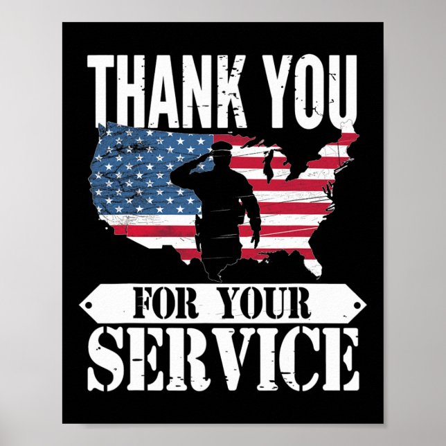 Vielen Dank für Ihren Service Veteran Patriot Mili Poster (Vorne)