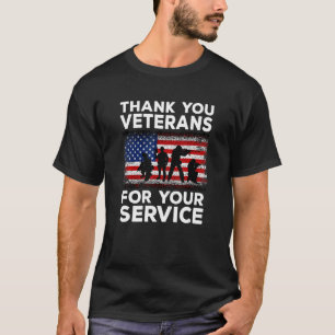 Vielen Dank für Ihren Service Veteran US Flag Vete T-Shirt