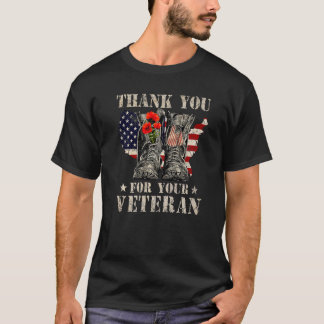 Vielen Dank für Ihren Service Veteran US Flag Vete T-Shirt