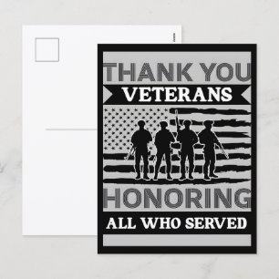 Vielen Dank für Ihren Service: Veteranen Day 2025 Feiertagspostkarte