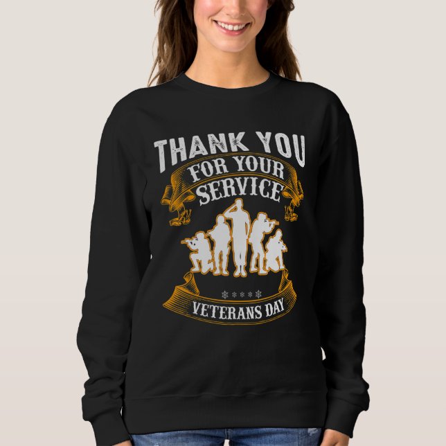 Vielen Dank für Ihren Service Veterans Day America Sweatshirt (Vorderseite)