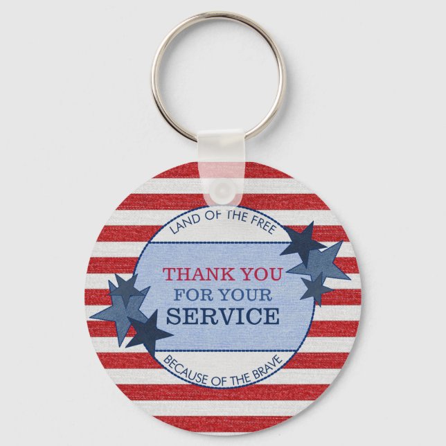 Vielen Dank für Ihren Service Veterans Rustic Deni Schlüsselanhänger (Vorderseite)