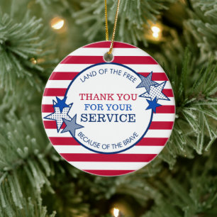 Vielen Dank für Ihren Service Veterans Stars Stri Keramik Ornament