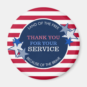 Vielen Dank für Ihren Service Veterans Stars Strip Magnet
