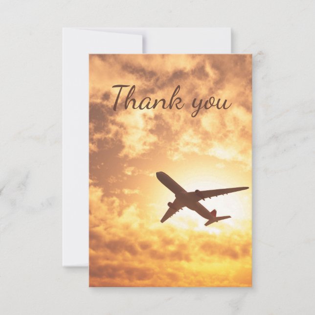 Vielen Dank für Ihren Urlaub im Flugzeug Dankeskarte (Vorderseite)
